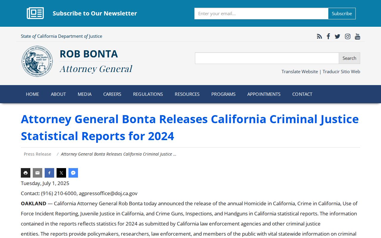 California arrest trends in the official 2024 statewide crime report