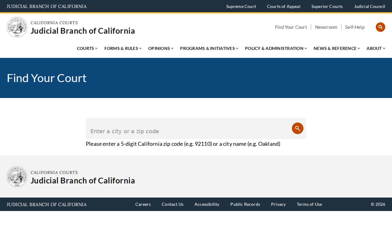 California criminal court cases Find My Court directory